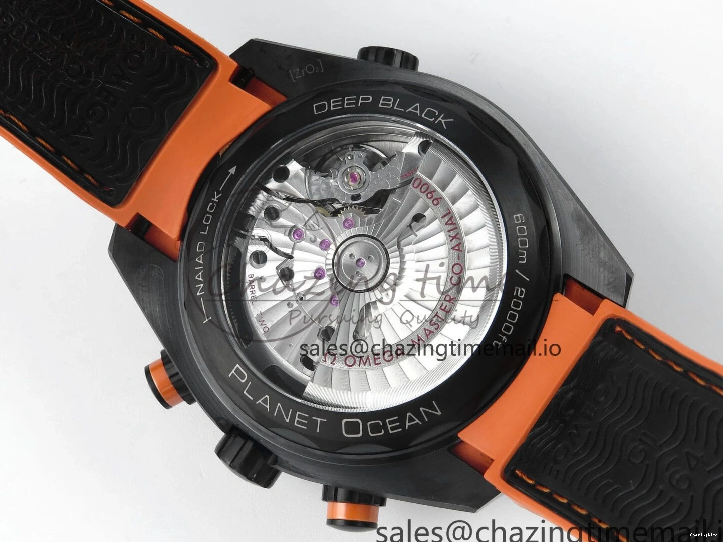 0520 Attractive Planet Ocean Master Chronometer 600M 45.5mm SCF 1:1 Best Edition Black Orange Bezel Black Dial on Black Rubber Strap A9900 Super Clone 7668